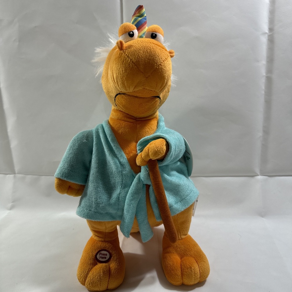 New Hallmark Birthday Old A Saurus‎ 13" Tall Plush w/ Sound Motion Tested